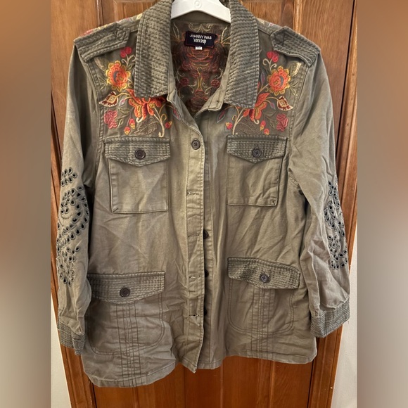 Johnny Was Violette Eyelet Embroidered Military Jacket XL - Picture 3 of 15